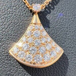 Bvlgari 18k rose gold pave diamond Divas’ Dream Necklace MSRP$8950 box & bag